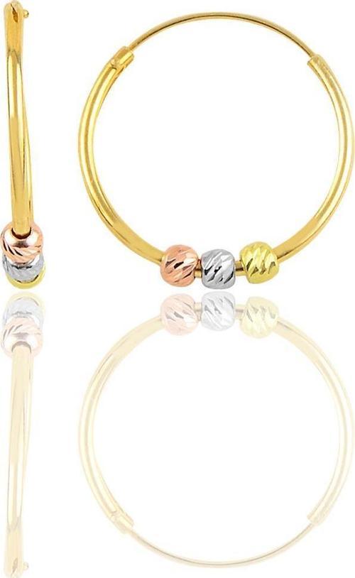 Gümüş altın yaldızlı 18 mm renkli doricalı halka küpe [barcode]