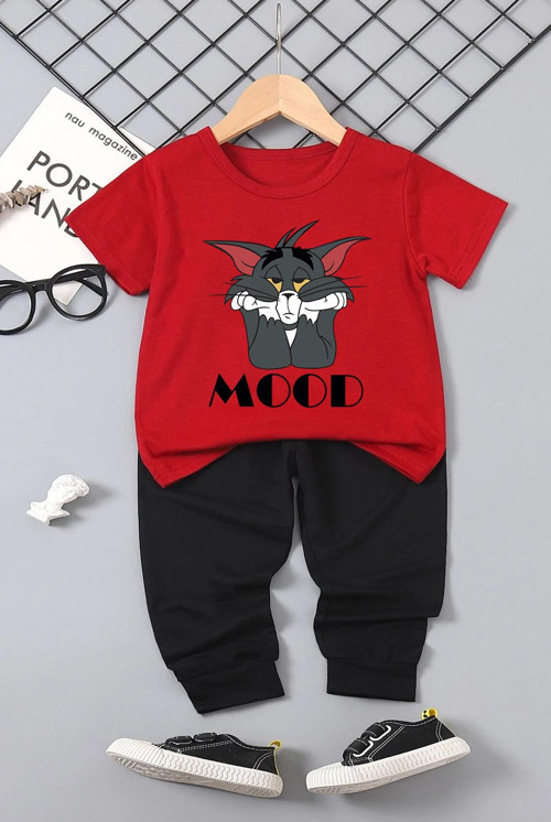 Çocuk Mood Baskılı Alt - Üst Eşofman Takımı