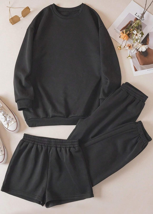 Unisex 3'lu Sweat Short Eşofman Altı Takım