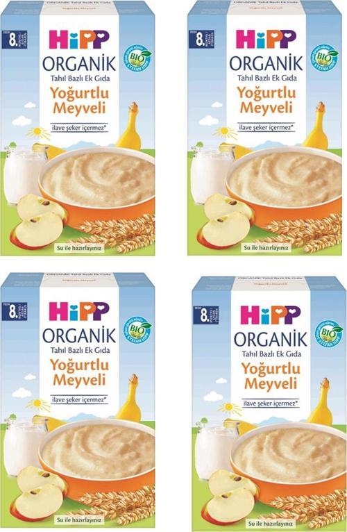 Organik Yoğurtlu Meyveli 8+ Ay Kaşık Maması 250 gr 4 ADET