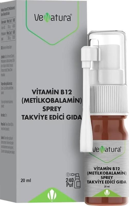 Vitamin B12 (Metilkobalamin) Sprey Takviye Edici Gıda 20 ml
