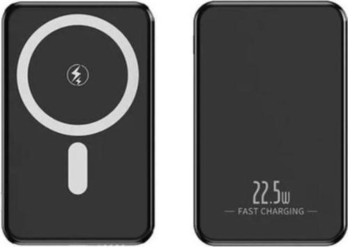 22.5W Magsafe Kablosuz 5000mAH Powerbank Alüminyum Siyah YK911