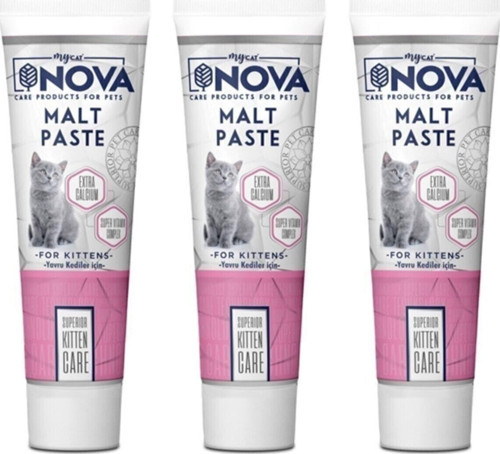My Cat Nova 3 Adet Yavru Kediler Için Malt Pasta Macun 3X100 Gr