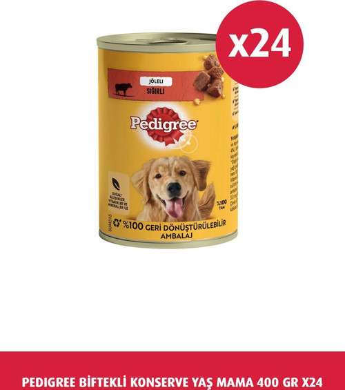 Pedigree Sığırlı Konserve Köpek Maması 24 X 400 G