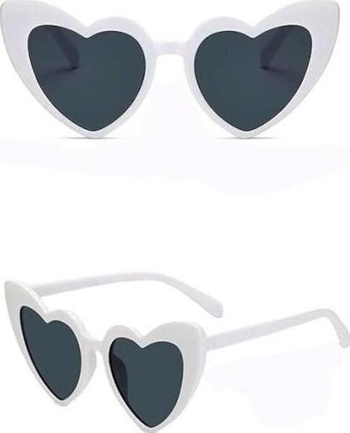 Beyaz Renk Kalp Şekilli Parti Gözlüğü