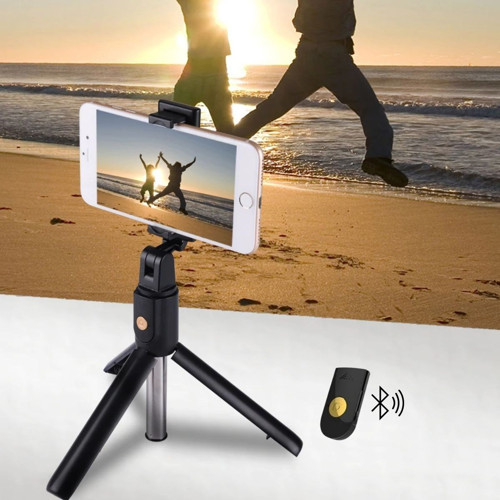 Sabitlenebilir Cep Telefon Tutucu Ayarlanabilir Taşınabilir 3 Ayaklı Tripod Selfie Çubuğu (3877)