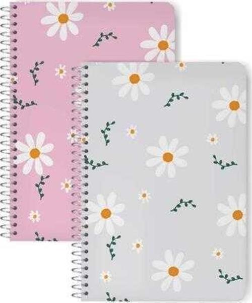 Papatya Serisi Spiralli Not Defteri 17X24Cm 120 Yaprak Çizgisiz Mbh01-yhv (Karışık Renk 1 Adet)