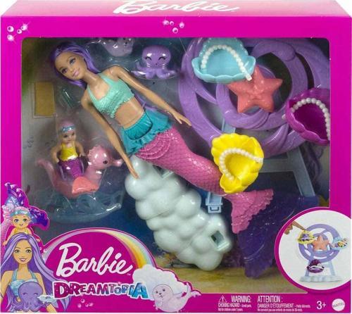 Oyuncak Barbie Dreamtopıa Deniz Kızı Bebek ve Çocuk Oyun Alanı HLC30