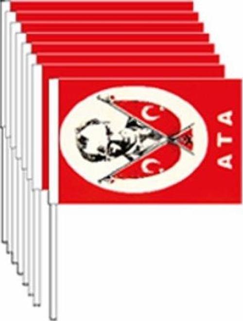Kağıt Bayrak Sopalı Atalı Büyük 40 Lı VT804 (1 Paket 40 Adet)
