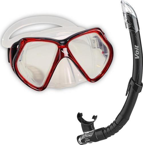 Maske Snorkel Set Kırmızı-Siyah