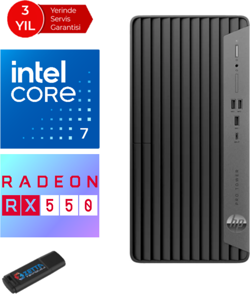 400 Pro G9 Intel Core I7-13700 16GB 512GB SSD WINDOWS11PRO 4GB/RX550 Masaüstü Bilgisayar RX6U4T6EAW07+ZETTAUSBBELLEK