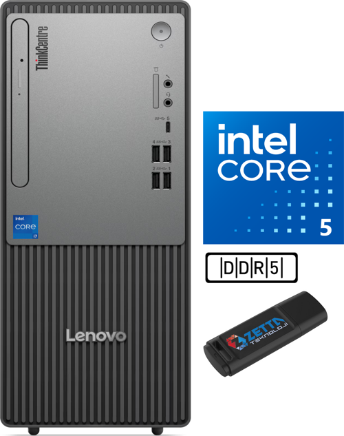 Thinkcentre Neo 50T Gen 5 Intel Core I5 13400 8gb Ddr5 4tb SSD WİN11PRO Masaüstü Blgisayar NEO12UB000ETRW05+ZETTAUSBBELLEK