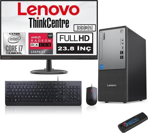 Thinkcentre Neo 50T Gen5 Intel Core I7 13700 24GB Ddr5 256GB SSD 23.8 Inç Monitör Windows 11 Home Radeon RX550 5502412UB000LTRH06+ZETTA Flash Bellek