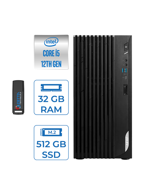 Pro DP180 Intel Core I5 12400 32GB 512GB SSD Intel UHD Grafik Freedos Masaüstü Bilgisayar MS422XTRF08 + Zettausbbellek