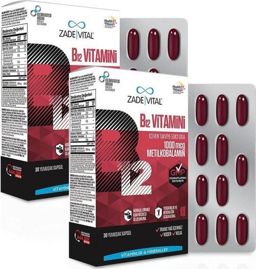 B12 Vitamini B12 Vitamini Içeren Takviye Edici Gıda (2 Kutu 60 Kapsül)