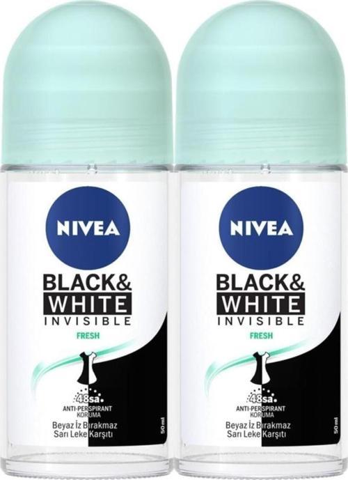 Invisible Black & White Fresh Kadın Deodorant Roll-On 50 Ml 2'Li