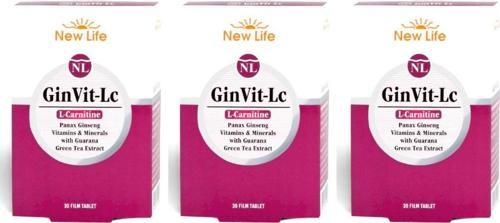 Ginvit-Lc L- Carnitine 30 Film Tablet 3 Kutu