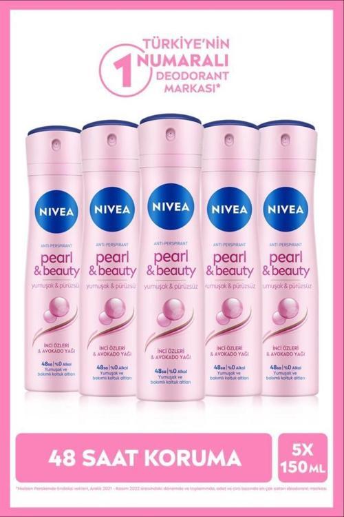 Kadın Sprey Deodorant Pearl&Beauty 150Ml, Ter Ve Ter Kokusuna Karşı 48 Saat Etkili Koruma, X5 Adet