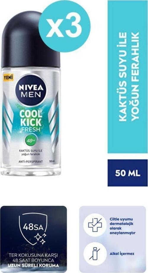 Men Cool Kick Fresh Erkek Roll-On 50Ml X3