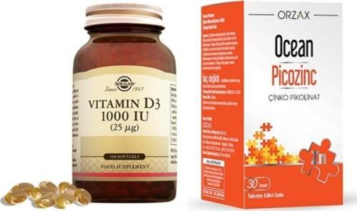 Vitamin D3 1000 Iu 100 Kapsül + Ocean Picozinc Çinko Pikolinat 30 Tablet