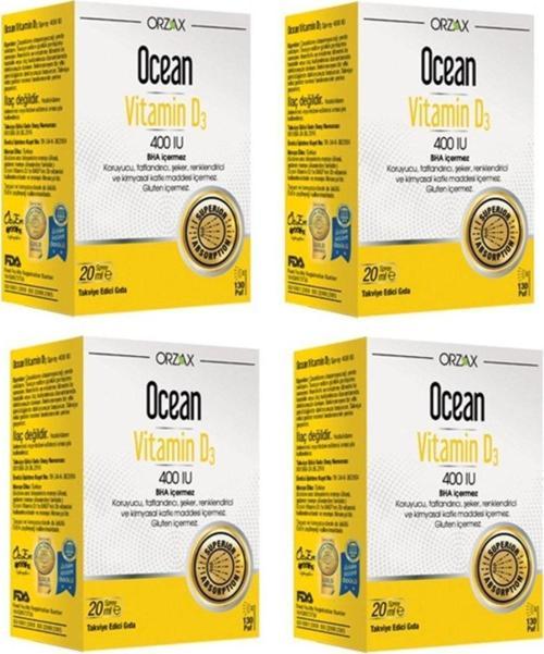 Ocean Vitamin D3 400 Iu Sprey 20Ml X4 Adet