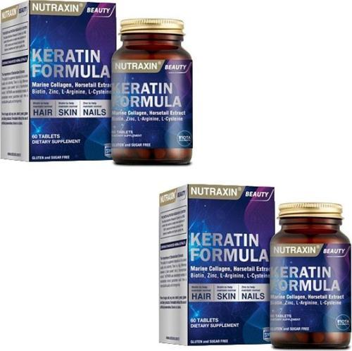Keratin Formula 60 Tablet Hair - Nails - Skin X2 Adet