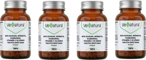 Beta Glukan, Ekinezya, Kuşburnu, Vitamin C Ve Çinko Içeren 30 Kapsül*4 Adet