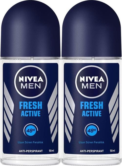 Men Fresh Active Erkek Deodorant Roll-On 50 Ml 2'Li