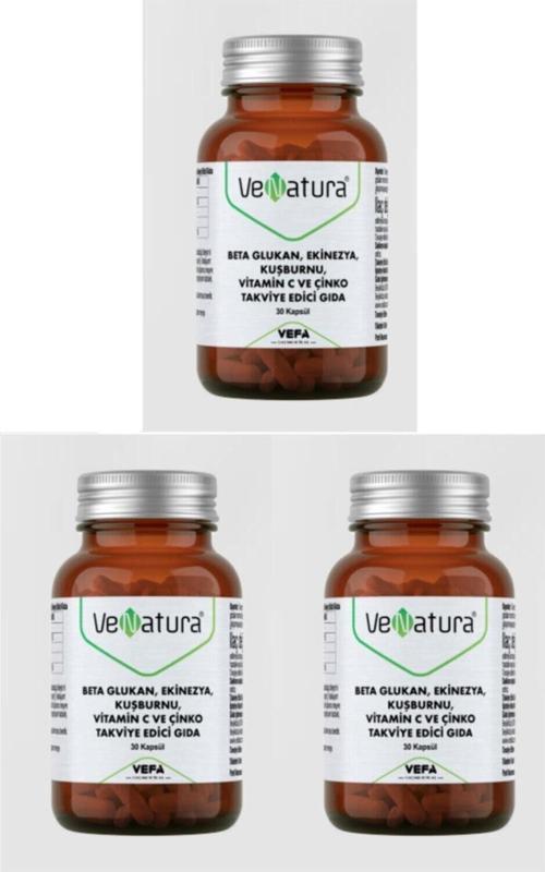 Beta Glukan, Ekinezya, Kuşburnu, Vitamin C Ve Çinko Takviye Edici Gıda 30 Kapsül X3 Adet