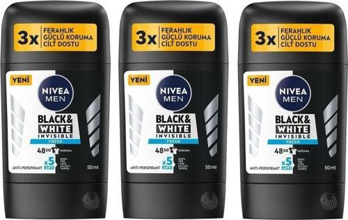 Men Stick Deodorant Black & Whıte Invısıble Fresh 50 Ml X 3 Adet