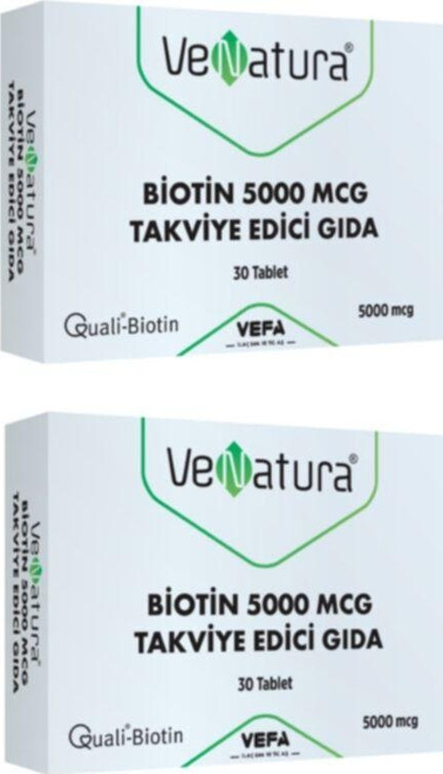 Biotin 5000 Mcg Takviye Edici Gıda 30 Tablet X2 Adet