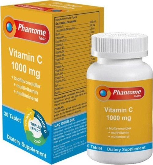 Vitamin C 1000 Mg ,Çinko ,D Vitamini ,Multivitamin Complex 30 Tablet