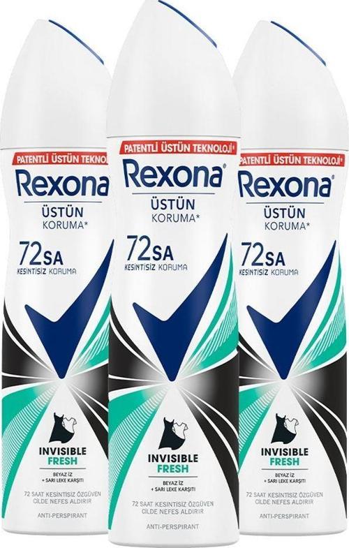 Kadın Sprey Deodorant Invisible Fresh Deep 72 Saat Kesintisiz Üstün Koruma 150 Ml X3