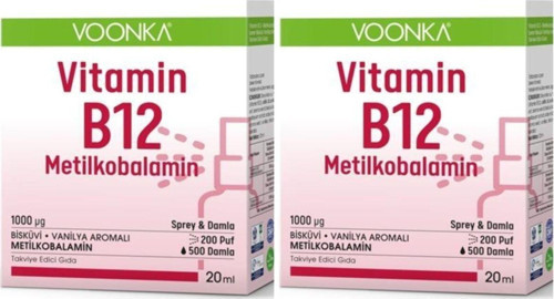 B12 Metilkobalamın Sprey & Damla 20 Ml 2 Adet