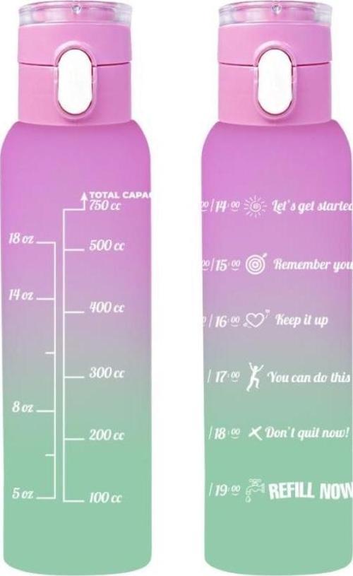 161407-844 Askılı Desenli Opak Desenli Matara 750 ml