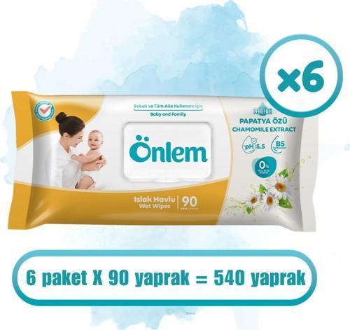 Papatyalı Islak Havlu 90 x 6 Adet