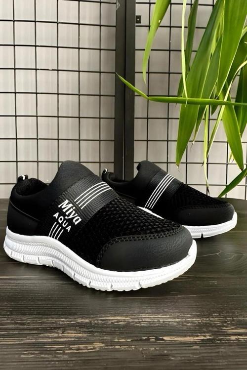 Çocuk Sneaker Fileli Rahat Taban Unisex Bebek Çocuk Spor Ayakkabı 1004-101-0002 Siyah-26