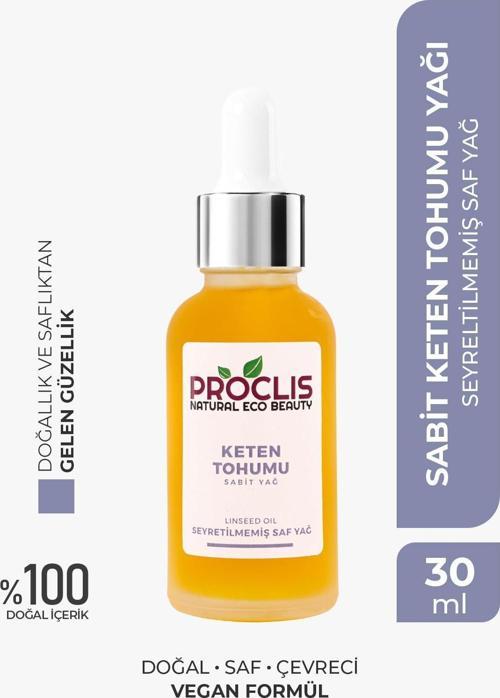 Keten Tohumu %100 Saf Sabit Yağ, Linseed Oil, Linum Usitatissimum 30ml