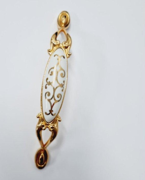 MİRAY 96 mm Metal Gold porselen motif desenli / 5 ADET