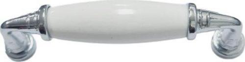 PORSELEN BEYAZ KULP KROM AYAK 96 MM / 5 ADET