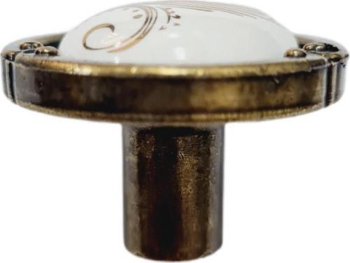PORSELEN DÜĞME KULP METAL ANTİKSARI MOTİFLİ / 5 ADET
