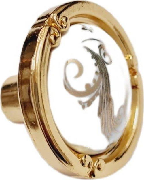 PORSELEN DÜĞME KULP METAL GOLD MOTİFLİ / 5 ADET