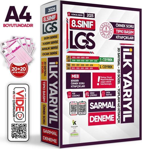2025 8.Sınıf LGS 1. ve 2. ÇEYREK İLK YARIYIL MEB Örnek Soru Tıpkı Basım Sarmal Deneme Paketi Çözümlü