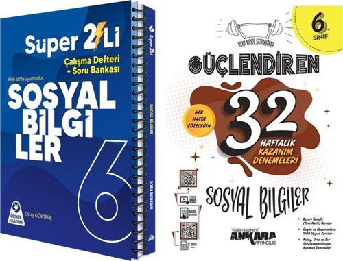 Örnek Akademi 6.Sınıf Sosyal Bilgiler Seti ve Ankara Yayıncılık 32 Haftalık Deneme 2 Kitap