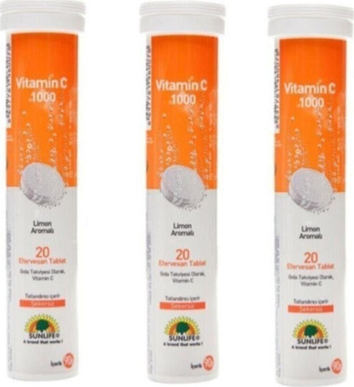 Vitamin C 1000 Mg 20 Tablet 3 Adet