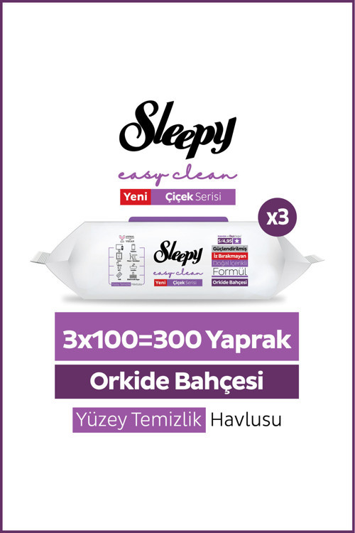 Easy Clean Orkide Bahçesi Yüzey Temizlik Havlusu Mendili 3x100 (300 Yaprak)