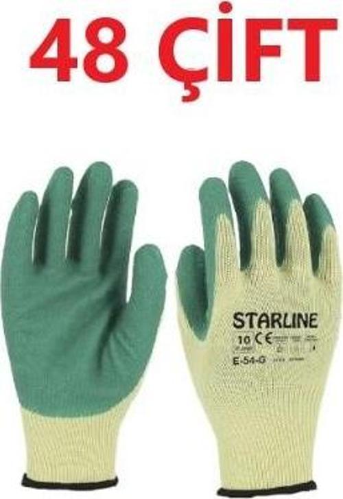 48 Çift Camcı Eldiveni Lateks Starline E-54 G Yeşil Beden 10