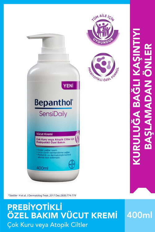 Sensidaily Pompalı Günlük Yoğun Nemlendirici Vücut Bakım Kremi 400Ml - Atopik Ciltler, Prebiyotikli
