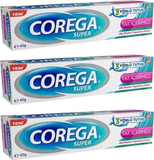 3 Adet Super Tat Içermez Diş Protezi Yapıştırıcı Krem 40 Gr S.K.T. 04/22