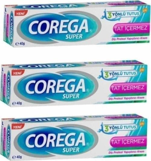 Super Diş Protezi Yapıştırıcı Krem Tatsız 40Gr 3 Adet